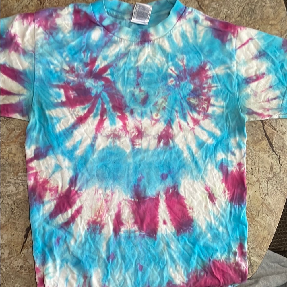 Tie-Dye Kids Shirt - Blue and Pink